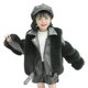 thumbnail image 1 of Gibobby Chamarra acolchada para niñasChaqueta de manga larga para niñas pequeñas, Otoño Invierno, forro polar con cremallera, chaquetas sólidas, chaqueta(Negro, 4-5 Años), 1 of 4