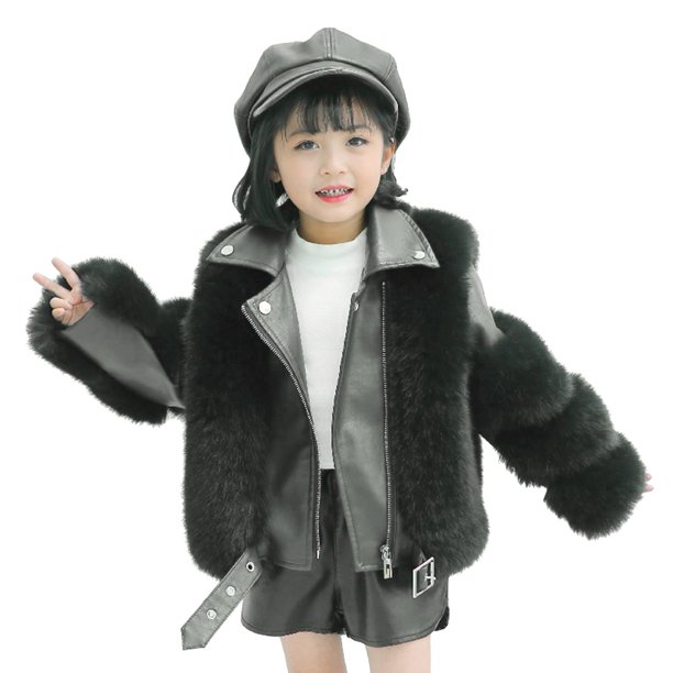 Gibobby Chamarra acolchada para niñasChaqueta de manga larga para niñas pequeñas, Otoño Invierno, forro polar con cremallera, chaquetas sólidas, chaqueta(Negro, 4-5 Años)