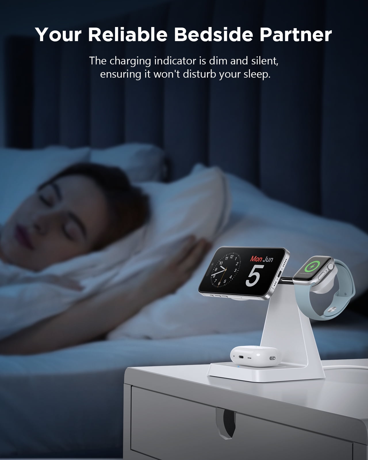 3 in 1 Wireless Charger for iPhone: Charging Station for Apple Devices, Fast Charging Stand for iPhone 15 14 13 12 Pro/Pro Max/Plus/Mini AirPods&iWatch