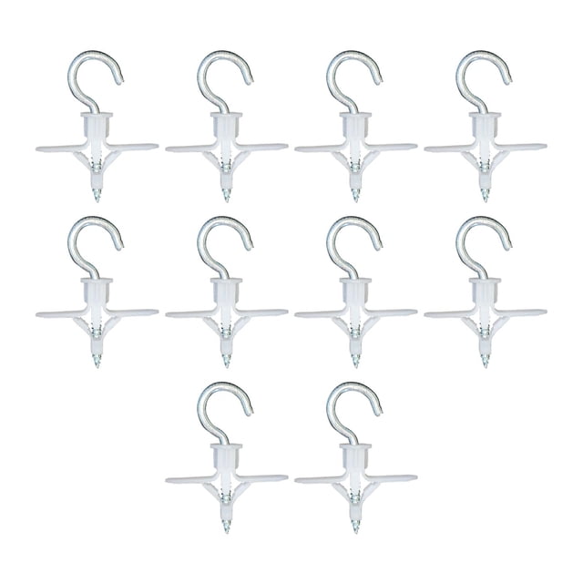 Ganchos para tacos y tornillos para placas de yeso, anclaje para paneles de yeso, dureza resistente con ganchos galvanizados, anclajes de pared huecos 10 piezas