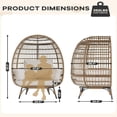 thumbnail image 4 of EastVita Single Standing Egg Chair Outdoor Patio Egg Chair with Cushions Metal Frame Stand Suitable for Balcony Terrace Living Room Beige, 4 of 7