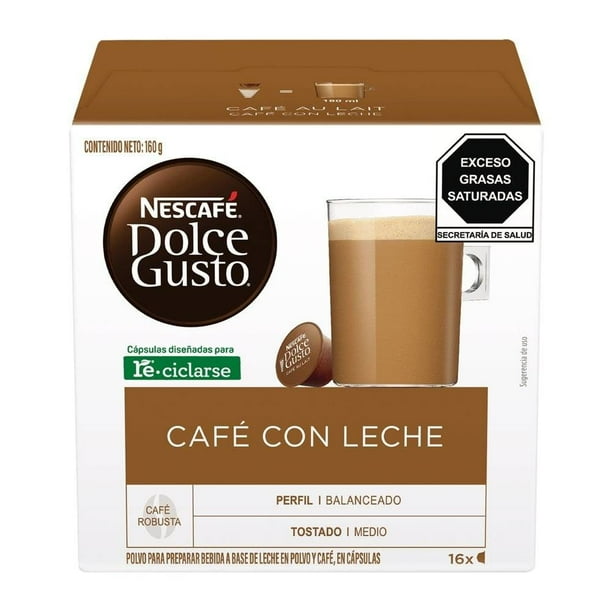 Cápsulas de café Nescafé Dolce Gusto café con leche 16 pzas