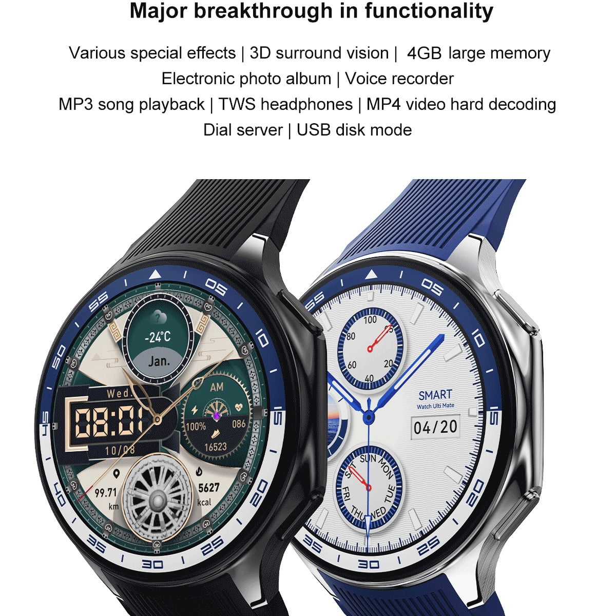 E EYAFA Bluetooth Call Smart Watch with 1.43 inch AMOLED Screen for IOS and Android Phones