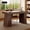 Brown, variant on Modern 55" Executive Desk with Built-In Power Outlet & Spacious Storage Cabinet – Home Office Computer Writing Workstation for Office Supplies