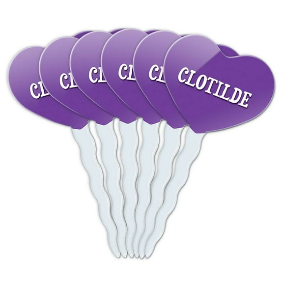 Clotilde Heart Love Cupcake Picks Toppers - Set of 6
