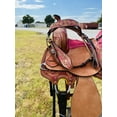 thumbnail image 3 of Resistance Youth Western Barrel Saddle for Horse Riding – Genuine Leather Kids Saddle with Floral Tooling, Silver Conchos & Free Tack Set – Sizes 10”, 12”, 13”, 3 of 7