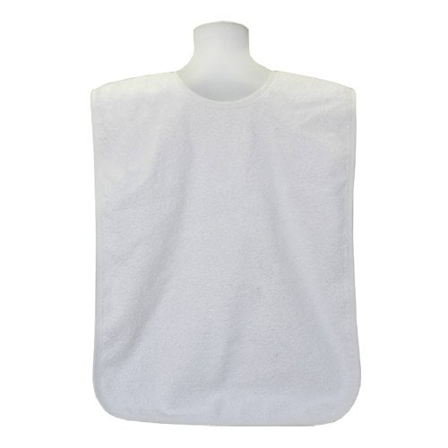 Terry Adult Bib with a Snap Closure Extra Long 18 X 30