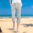 thumbnail image 2 of kaondbfi Women's Gradient Pants Waist Textured Bubble Crinkle Casual Pants with Pockets Lightweight Summer Trousers for Beach and Daily Wear, 2 of 5