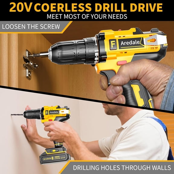 117-Piece Tool Kit with 20V Cordless Drill Mechanic Tool Set for Home & Auto Repair Toolbox Storage  Perfect for Men, DIYers, Handymen