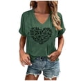 thumbnail image 2 of Fiudx Ropa de Mujer Top de Manga Corta con Cuello En V y Estampado de Calabaza de Acción de Gracias para Mujer, 2 of 3