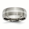 thumbnail image 1 of Titanium Sterling Silver Inlay 8mm Brushed Band Ring 10 Size, 1 of 6