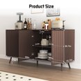 thumbnail image 2 of Rumiiro 59" Modern Buffet Cabinet with Legs Walnut, 4-Door Storage, Anti-Fingerprint Coating, Soft-Close Hinges, No Handle, 2 of 10
