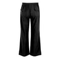 thumbnail image 4 of DYMADE Mens Cotton Linen Elastic Waist Pocket Straight Fit Thin Summer Full Length Pants, 4 of 4