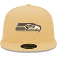 thumbnail image 2 of Men's New Era Tan Seattle Seahawks Candied Pecan 59FIFTY Fitted Hat, 2 of 5