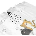 thumbnail image 3 of Funny Cat Shower Curtain Cute White Kitty Shower Curtains Black Orange Cats Bath Shower Curtain Waterproof Polyester Fabric Bathroom Decor with Plastic Hooks 72x72 Inches, 3 of 6