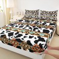 thumbnail image 3 of Castle Fairy Cow Print 3Pcs Twin Sheet Sets for Teens Women Men,Bohemian Aztec Twin Fitted Sheet,Exotic Style Breathable Flat Sheet,Super Cozy Room Decor, 3 of 7