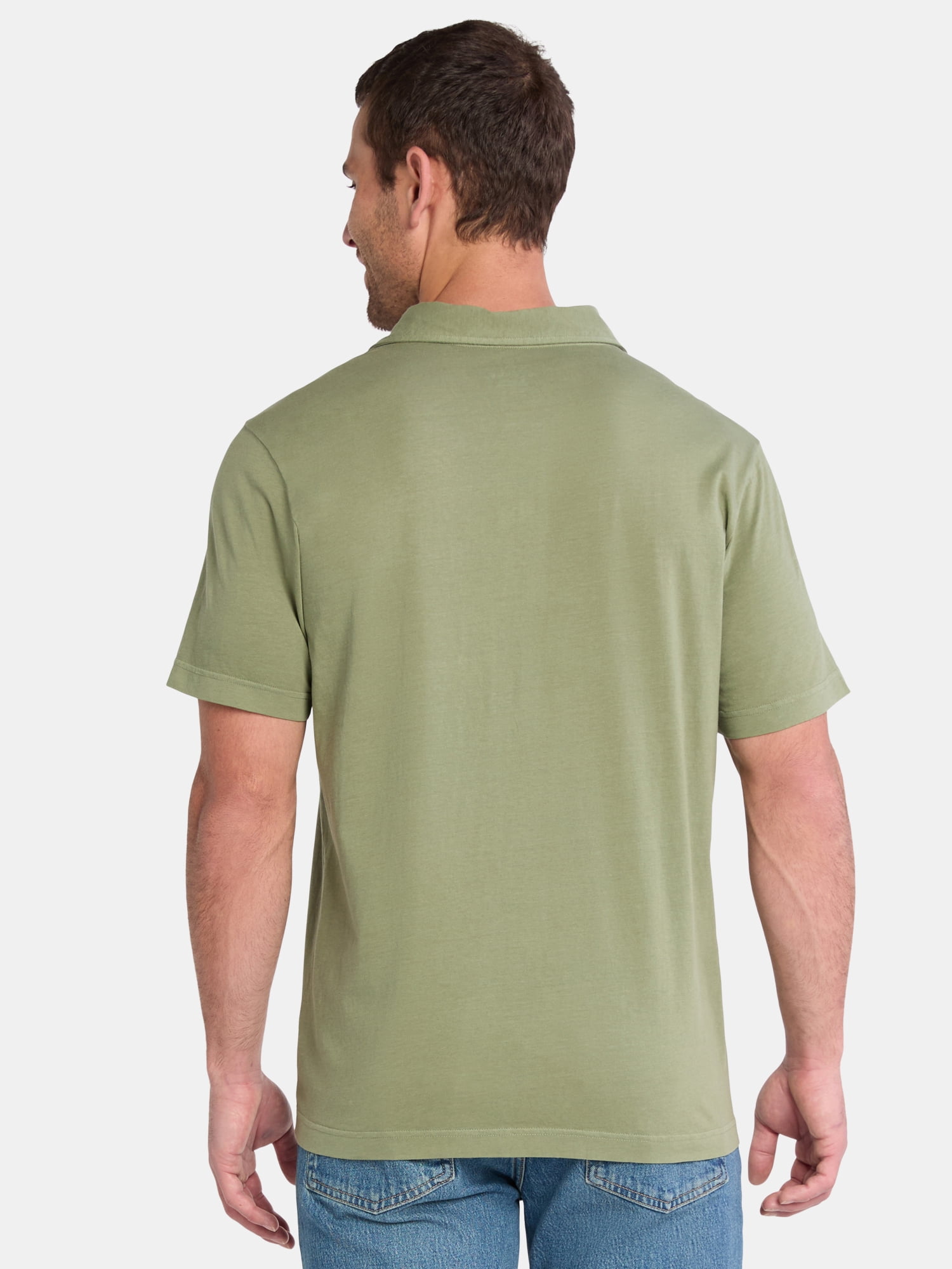 George Men's and Big Men's Sunwashed Cotton Polo Shirt with Short Sleeves, Sizes S-3XL
