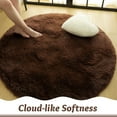 thumbnail image 5 of Junovo Round Fluffy Area Rugs For Kids Girls Princess Castle Plush Shaggy Carpet Cute Circle Nursery Rug For Kids Room Bedroom Living Room,4'x4',Coffee, 5 of 7