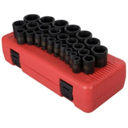 Sunex Tools SUU-2645 0.5 in. Drive Metric Impact Socket Set - 26 Piece