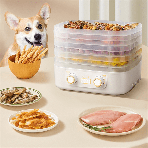 5 Layer Smart Electric Food Dryer Timing Function Fruit Vegetable Dehydrator Machine for Dry Beef Jerky B US Plug