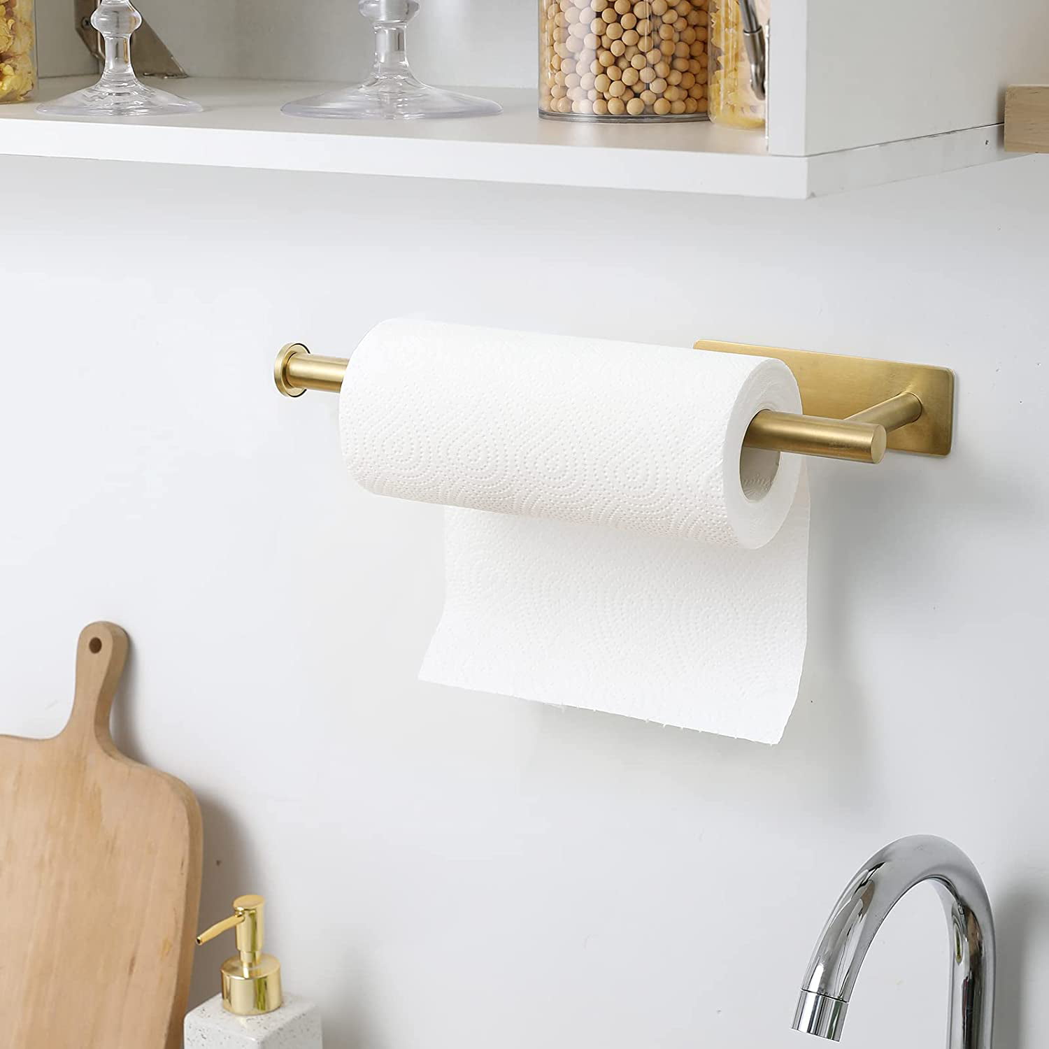 kiskick Towel Rack Suction Cup Paper Towel Holder Hook Type Rotatable Paper  Towel Holder Wall Mount for Kitchen Paper Roll Towel Holder Black