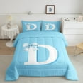 thumbnail image 1 of Erosebridal Personalized Letter D Bedding Queen Comforter Set,Monogrammed Theme Down Comforter,Ribbon Bow Knot Bedding Sets Queen with Comforter,Ultra Soft Bedroom Decor,3 Pieces, 1 of 7