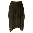 thumbnail image 4 of Arlun Womens Lace Long Skirts Elastic Asymmetrical Layered Hem Fashionable See-Through Flowy Skirts Floral Beach Holiday Maxi Skirt Green S, 4 of 4