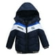 thumbnail image 2 of Gibobby Chamarra acolchada para niñasAbrigo con cremallera para niñas, chaqueta para bebés, invierno, niño pequeño, con capucha, a de viento, a rayas, ni(Marina, 18-24 Meses), 2 of 4