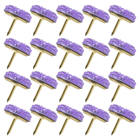 NICEXMAS 20Pcs Shiny Purple Push Pins for Bulletin Board Decoration and Crafting