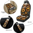 thumbnail image 6 of Xixirimido 5-Piece Car Seat Cover Set Breathable PU Leather Front Seat Covers with Seat Belt & Console Covers Universal Fit for SUV, Sedan, Truck, Highland Cattle Cowhide Sunflower, 6 of 8