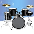 thumbnail image 7 of 5 Piece Complete Adult Drum Set Cymbals Full Size Kit w/ Stool & Sticks Black, 7 of 7