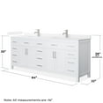 thumbnail image 4 of Beckett 84" White Double Vanity & White Quartz Top (1-Hole) & Nickel Trim, 4 of 5