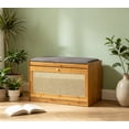 thumbnail image 3 of Shoe Bench with Cushion, Small Shoe Rack with Flip Drawer and Padded Seat, Shoe Cabinet Organizer for Entryway, Hallway, Front Door, 3 of 6