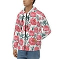 thumbnail image 3 of Uemuo Rose Flowers for Men's Fashion Full-zip Hoodies & Sweatshirts with Kangaroo Pocket, Zip-up Hooded Sweatshirt, Moisture Wicking & Breathable-X-Large, 3 of 5