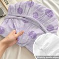 thumbnail image 4 of Full Size Fitted Sheet Set - Polka Dot 3 Piece Bedding Sets 16" Deep Pocket Fitted Sheet with 2 Pillowcases, Purple Modern Geometric Vintage Spots Brushed Microfiber Hotel Luxury Bed Sheets, 4 of 9