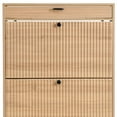thumbnail image 5 of XIAO WEI Shoe Cabinet, Shoe Storage Organizer Cabinet with 2 Flip Wavy Line Drawers, Freestanding Shoe Rack with Adjustable Shelf for Entryway, QH242-1, 5 of 6