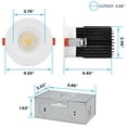 thumbnail image 2 of Luxrite 3 Inch LED Recessed Lights with J-Box, CRI 90, 5CCT 2700K-5000K, 1000LM, 15W, Dimmable, Wet Rated, 2 of 7
