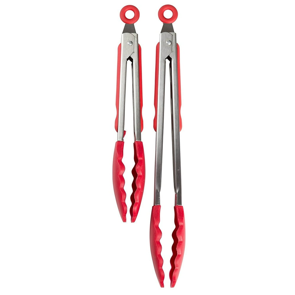 Set of Two Kitchen Serving Tongs 9Inch & 12 Inch, Serving Cooking