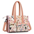 thumbnail image 2 of Teacher Tote Bag,Chihuahua and Flower Florals Teacher Utility Tote Bag,Large Work Tote Bags for Women with Multiple Pockets,Top Zipper Closure,13.8x10.6x6.7 Inch, 2 of 5