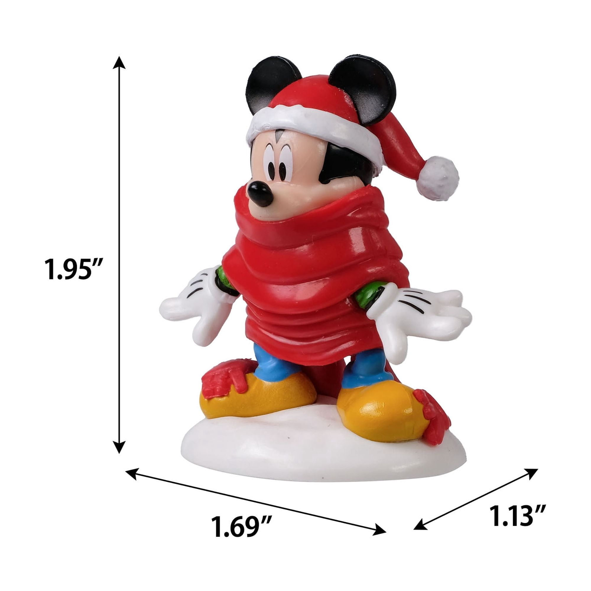 Disney Mickey Mouse Christmas Village Figurine – Santa Hat & Scarf
