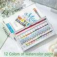 thumbnail image 6 of Mini Portable Watercolor Set, Watercolor Paint Box with 12 Color Paints, Mini Watercolor Paint Set, Travel Watercolor Set, Paint Box for Painters Artists Students of The Day, 6 of 6