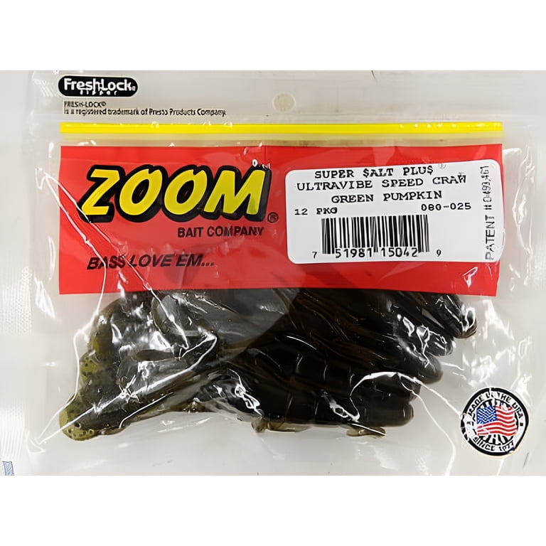 2 pack) Zoom U-V Speed Craw 3.5'' Green Pumpkin 12pk - Walmart.com
