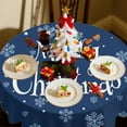 thumbnail image 5 of Luoshdecor Round Christmas Tablecloth,Plaid Reindeer Snowflakes Table Cover for Indoor Party Winter Holiday Kitchen Christmas Decorations 60 in, 5 of 6