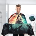 thumbnail image 3 of JSTEL Wolf Howling under Moon Waterproof Barber Cape for Men Women Beard Shaving Bib Apron Professional Hair Cutting Cloth, 65 x 55 inch, 3 of 6