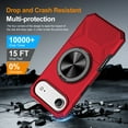 thumbnail image 5 of for iPhone Air Case, Hybrid Ultra Slim Shockproof Cover with 360° Rotating Alloy Ring Kickstand, Magnetic Drop Protective Stylish Design Case Cover for iPhone Air, Red, 5 of 5