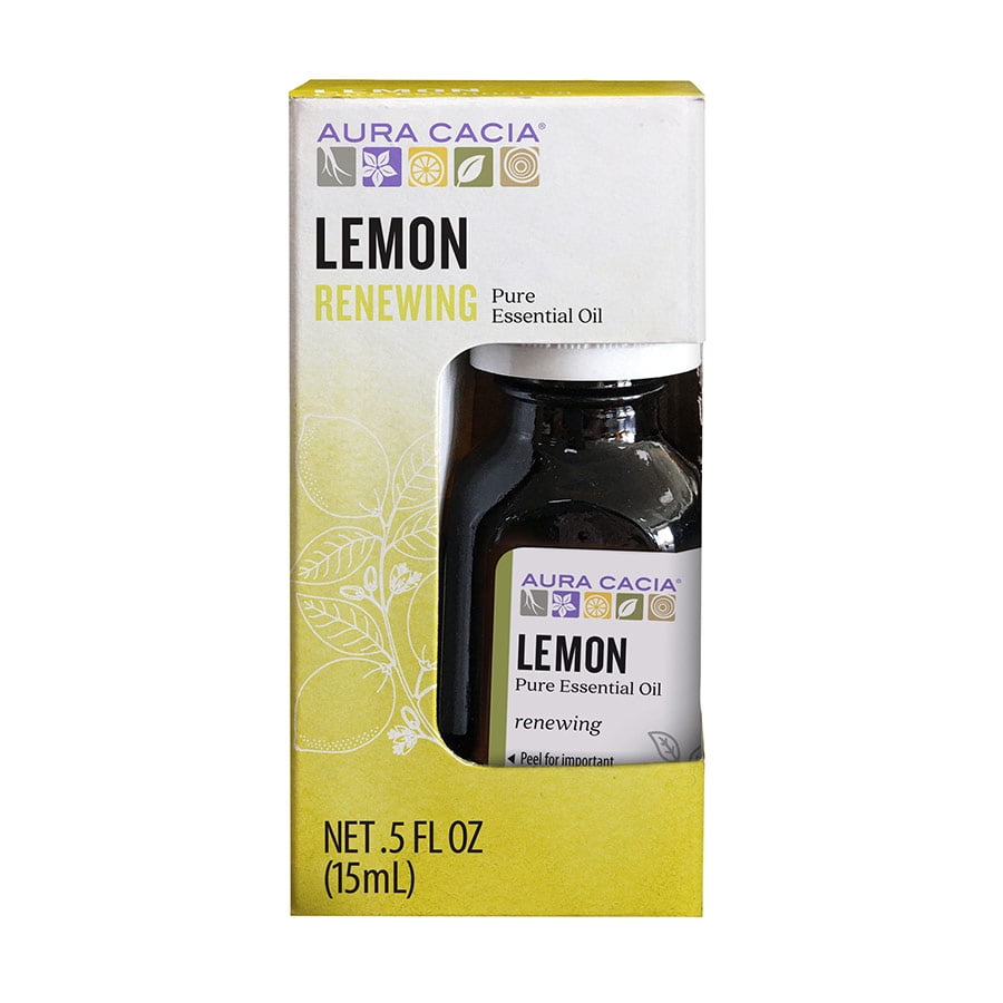 Aura Cacia Lemon Essential Oil, Boxed 0.5 fl. oz
