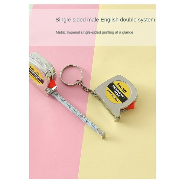 Electroplated Cinta Métrica Mini Acero Cinta Métrica Mini Regalo Cinta Métrica e Inglés Dual de Recuperación de Frenos
