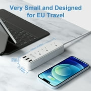 European Travel Plug Adapter – Unidapt International Power Strip with 3 USB Ports & 3 AC Outlets, 3.3ft Extension Cable, US to EU Adapter, Study Abroad & Travel Essential