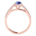 thumbnail image 4 of Mauli Jewels Rings for Women 0.70 Carat Diamond And Oval Shaped Sapphire Ring 4-prong 10K Rose Gold, 4 of 7