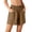 01 Coffee, variant on Lightweight Loose Linen Shorts for Women Casual Elastic High Waist Versatile Summer Shorts with Pockets